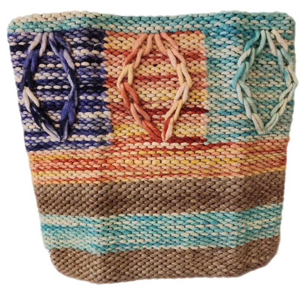 Merchant 41 Handwoven Natural Wool Blend Pillow Cover 18”x18" multicolor
